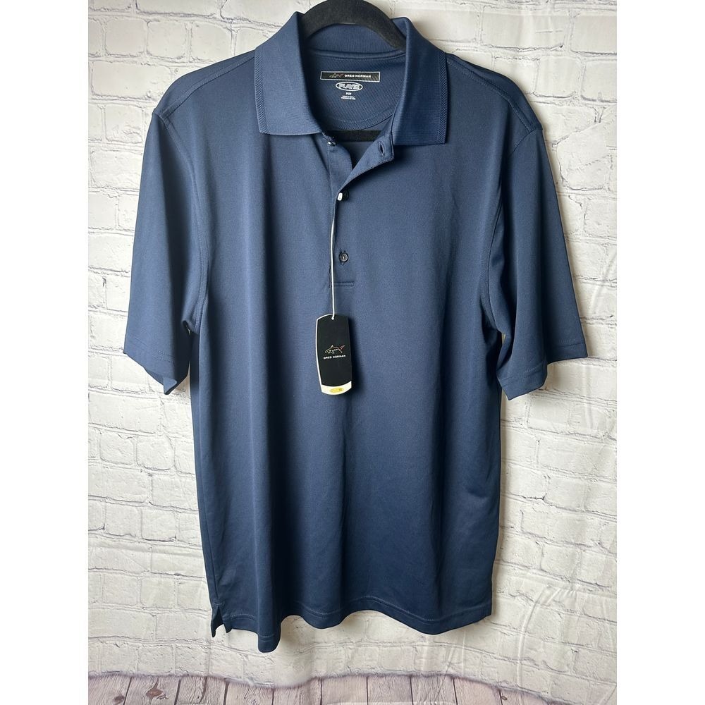 Greg Norman Navy Blue Performance Golf Shirt - Size M